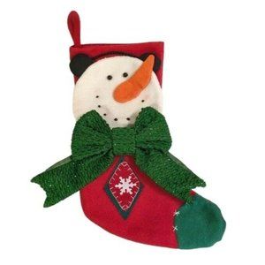 Christmas Stocking 3D Snowman Walgreens Felt Big Bow Snowflake Applique Goofy